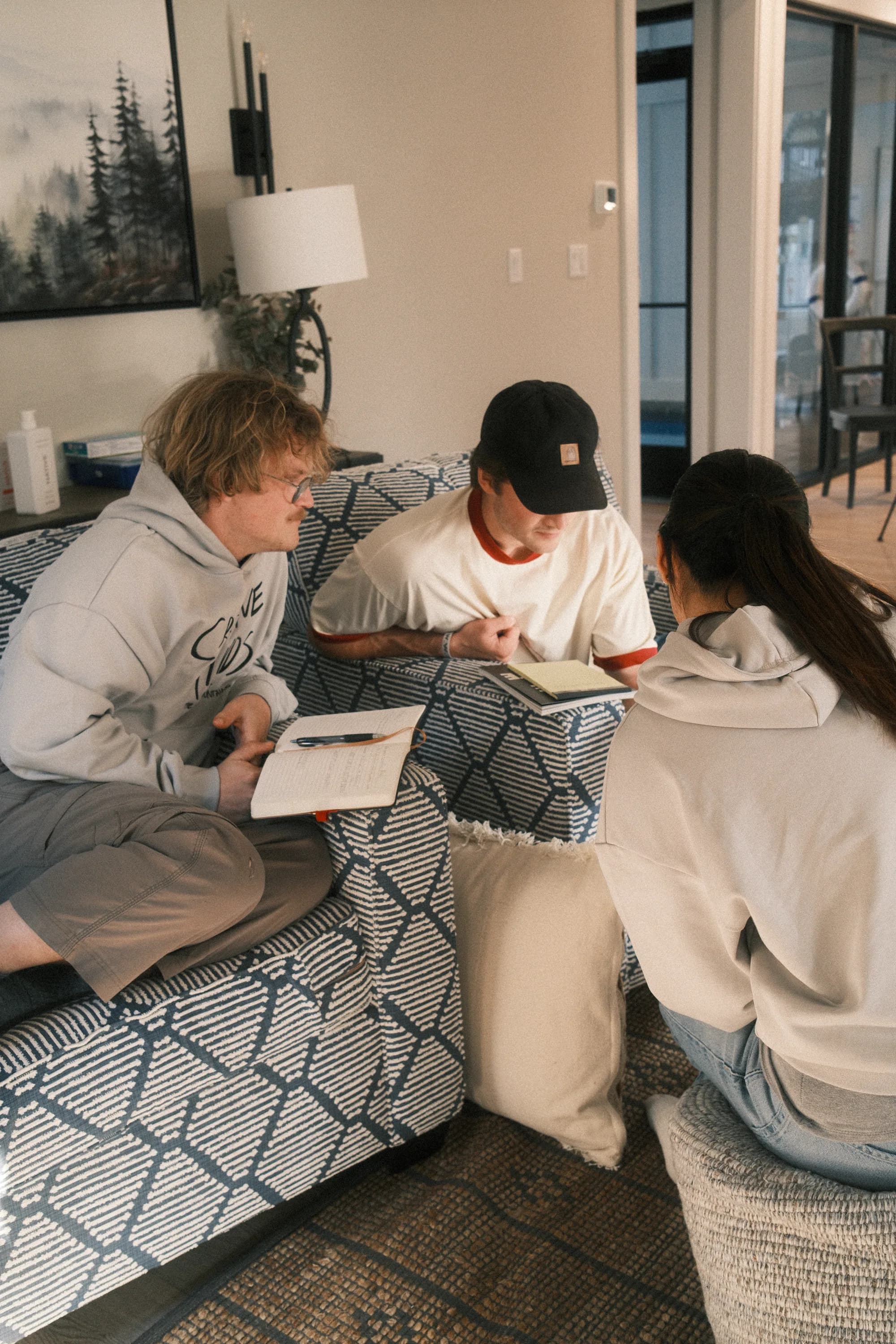 Bible study in the living room